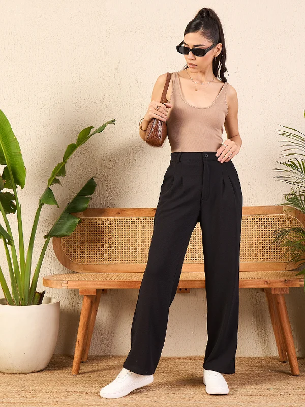 Relaxed Korean Front Pleated Pants