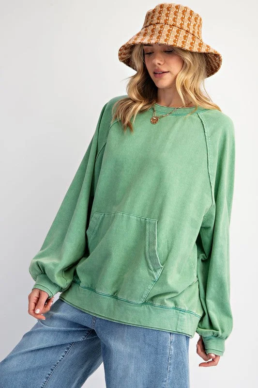 Casually Perfect Washed Sage Pullover