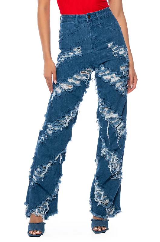 MONICA CONTOUR FRAYED JEANS