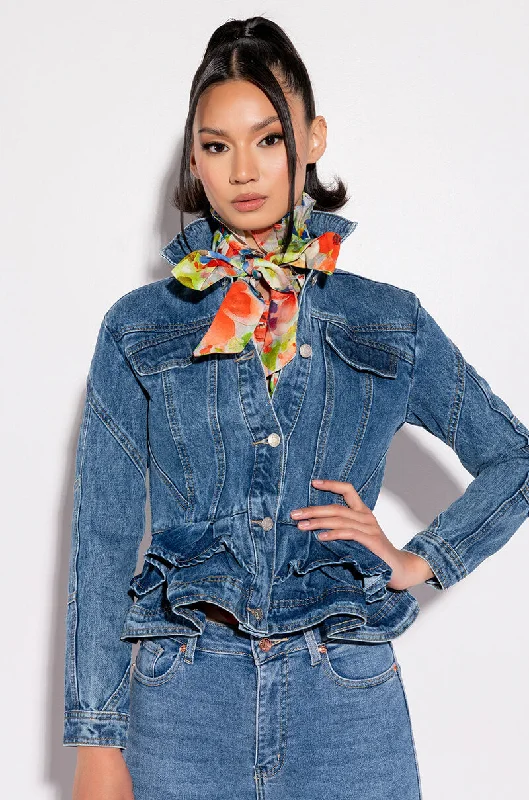 WAYNE PEPLUM DENIM JACKET