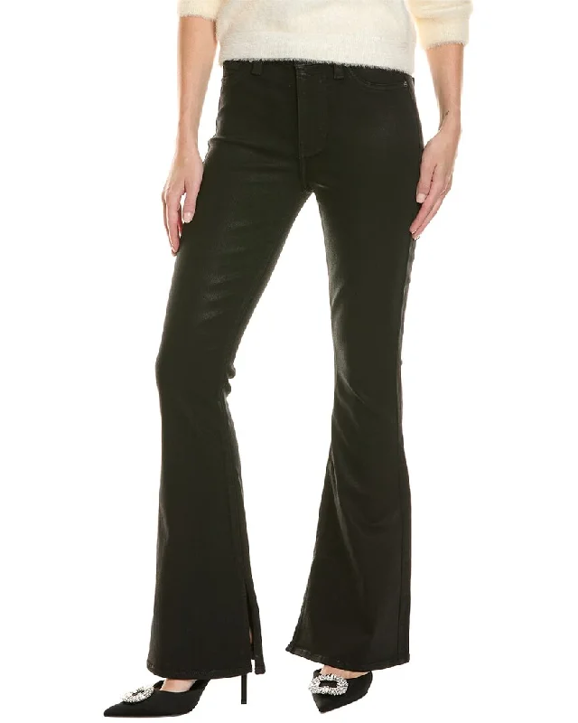 7 For All Mankind Ali Coated Black High-Rise Flare Jean