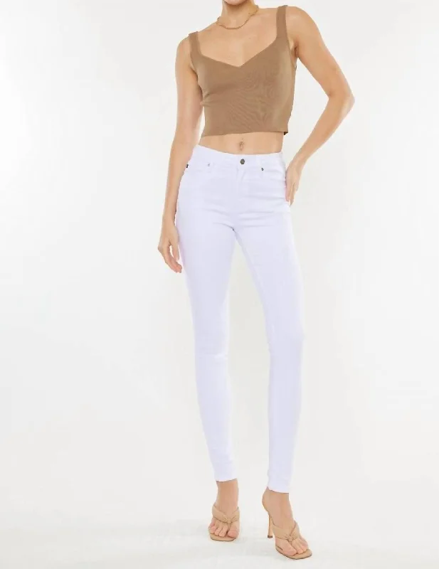 Alabaster High Rise Super Skinny Jeans In White