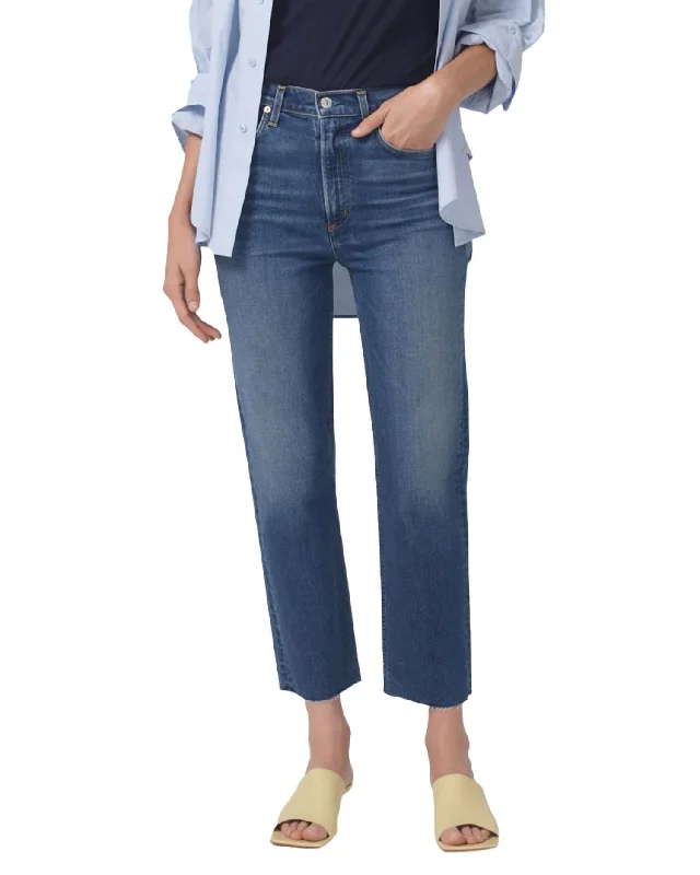 Daphne Crop High Rise Stovepipe Jeans In Concord