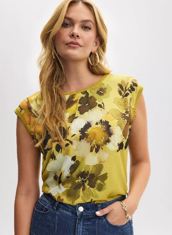 Floral Print Drop Shoulder Top