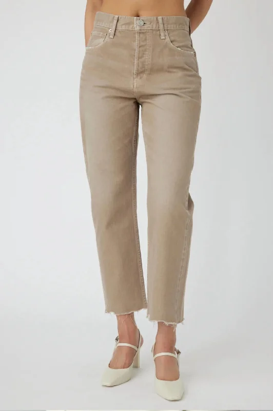 Herminie Wide Straight Jean In Light Brown