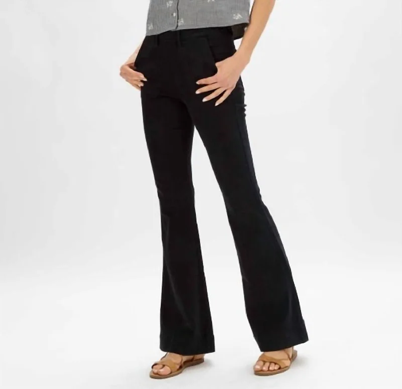 Pull On High Rise Flaretrouser In Black