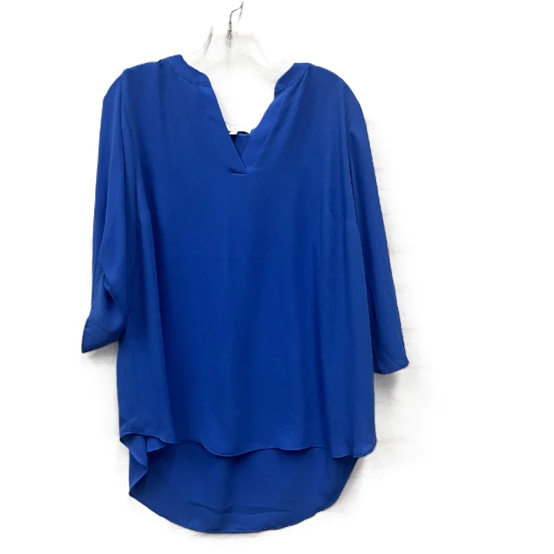 Top Short Sleeve By Chaus In Blue, Size: 1x