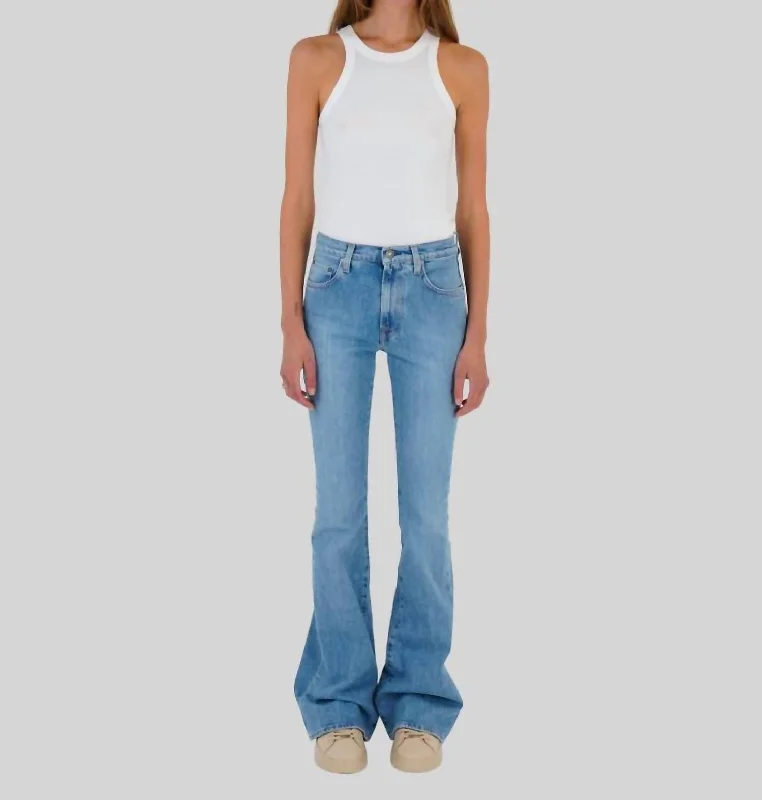 Ursula Flared Denim Jeans In Blue Comfort