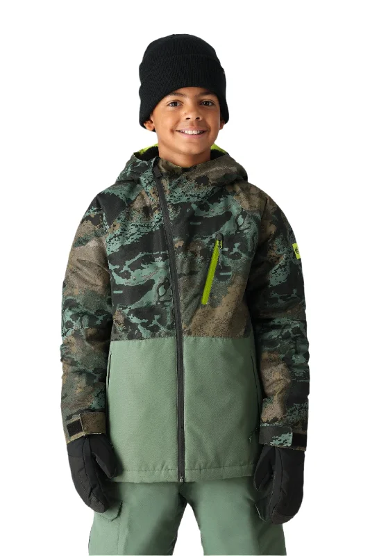 686 Youth Hydra Insulated Snowboard Jacket Cypress Green Hemisphere Colorblock 2025