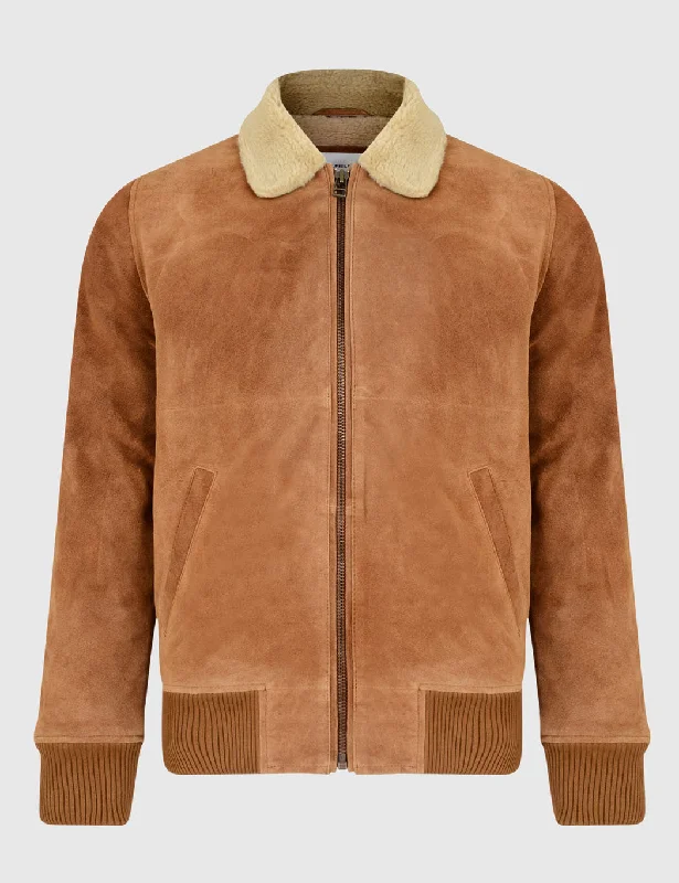 Bellfield Santo Suede Flying Jacket - Tan