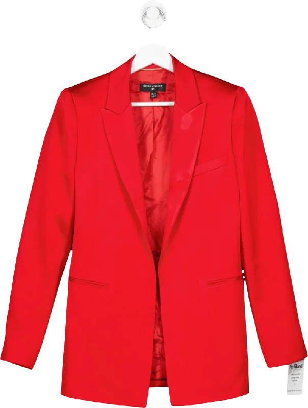 REISS Red Iris Atelier Satin Single Breasted Blazer UK 6