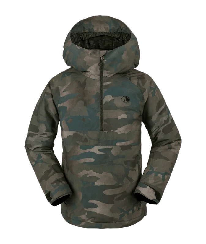 VOLCOM Kids Sluff Insulated Pullover Snowboard Jacket Cloudwash Camo 2024