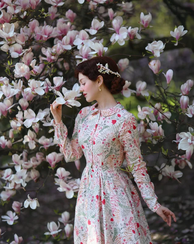 Classic Dress, Long Sleeve, Whimsical Garden