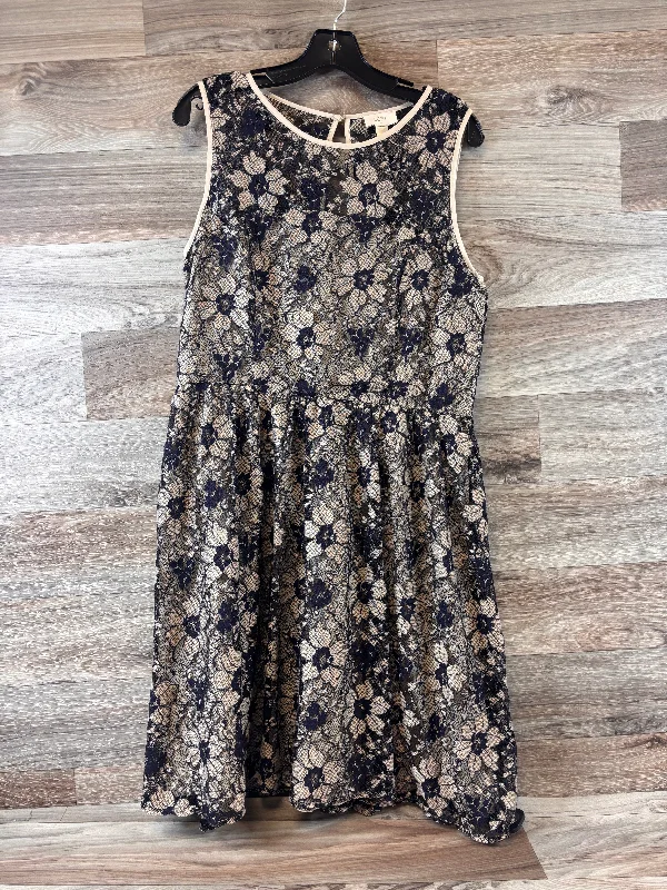 Dress Casual Midi By Loft In Black & Tan, Size: M