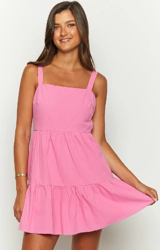 Lara Pink Baby Doll Mini Dress