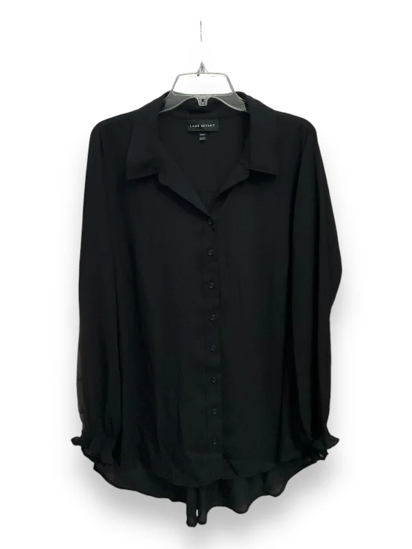 Blouse Long Sleeve By Lane Bryant In Black, Size: 2x