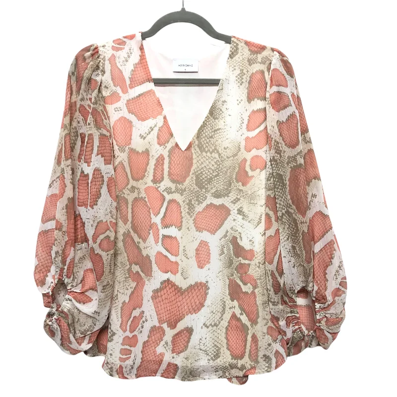 Blouse Ls By Cmc In Peach, Size:S