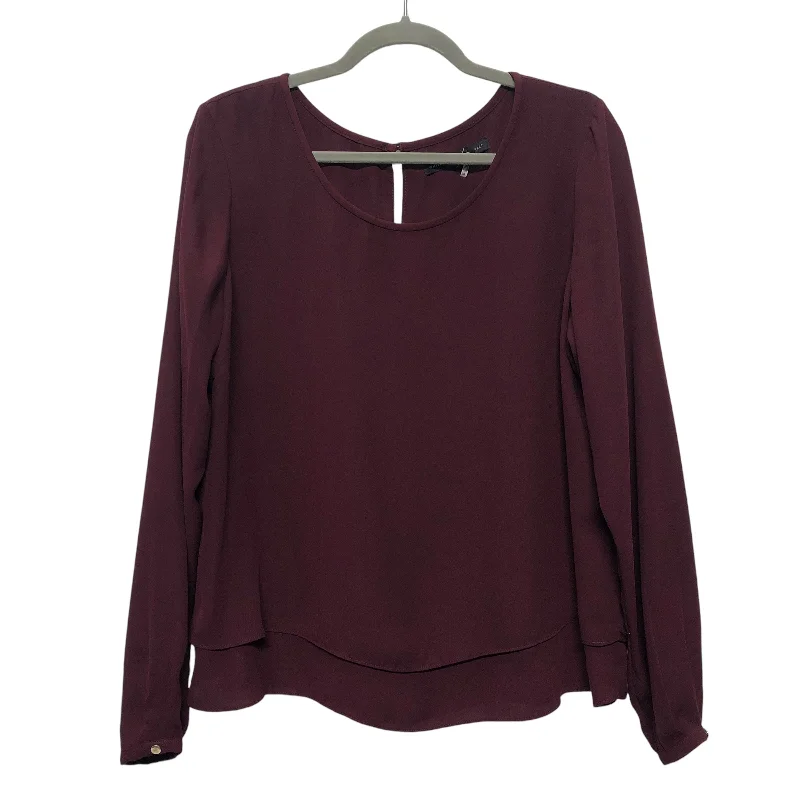 Blouse Ls By White House Black Market In Maroon, Size:14