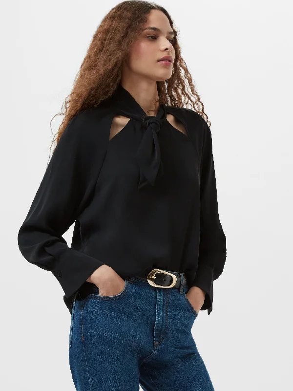 Carmen Recycled Crepe Tie Blouse