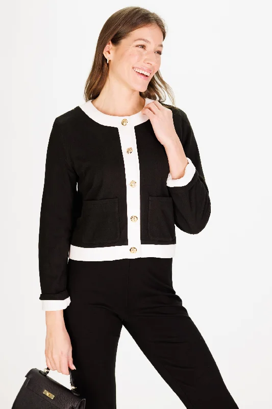 Lalaine Lady Jacket in Black & Cream SuperSoft