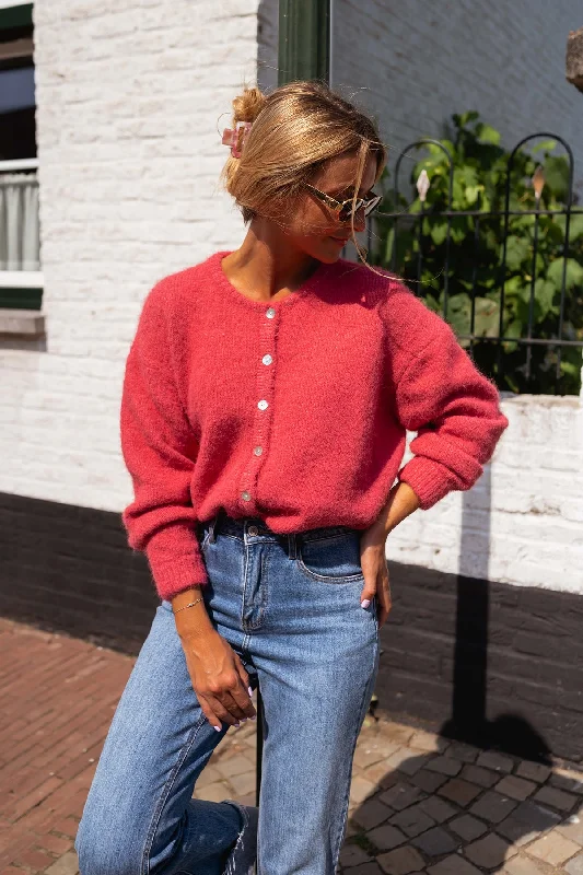 Raspberry Harris Cardigan