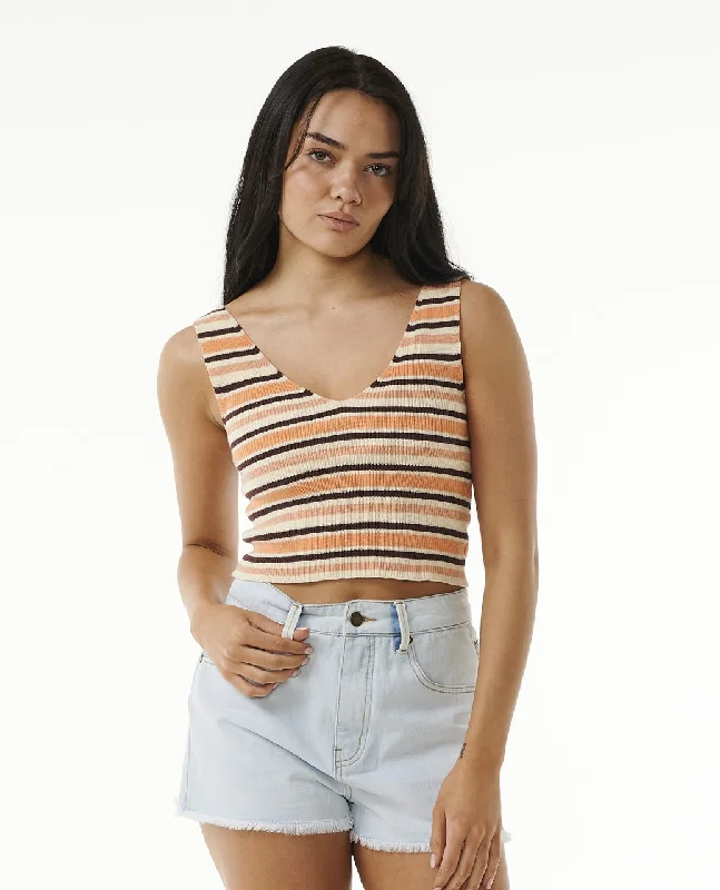 Rip Curl Block Party Knit Tank-Peach