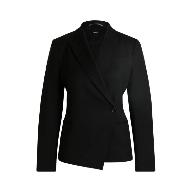 Slim-fit jacket in wool twill