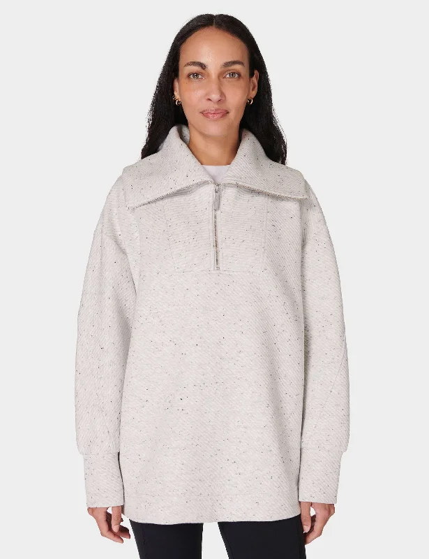 Radiant Half Zip Sweatshirt - Tranquil Grey Marl