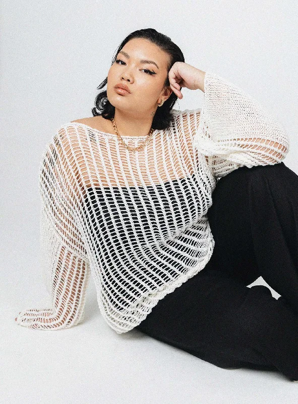 The Kennedy Sweater White Curve