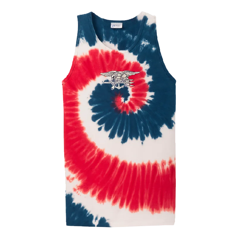 Unisex Trident Red/White/Blue Tie-Dye Tank Top